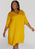 Crochet Trimmed V Neck Dress