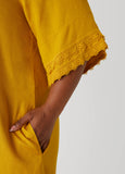 Crochet Trimmed V Neck Dress