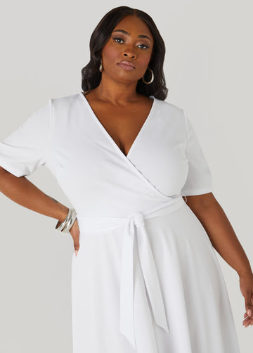 Faux Wrap Hi Low Dress