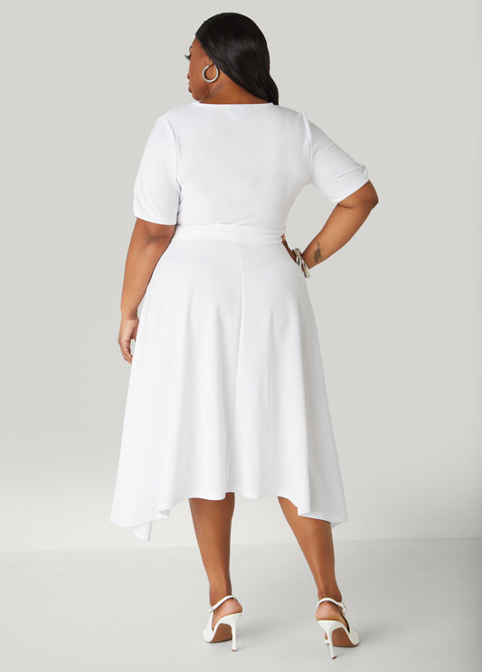 Faux Wrap Hi Low Dress