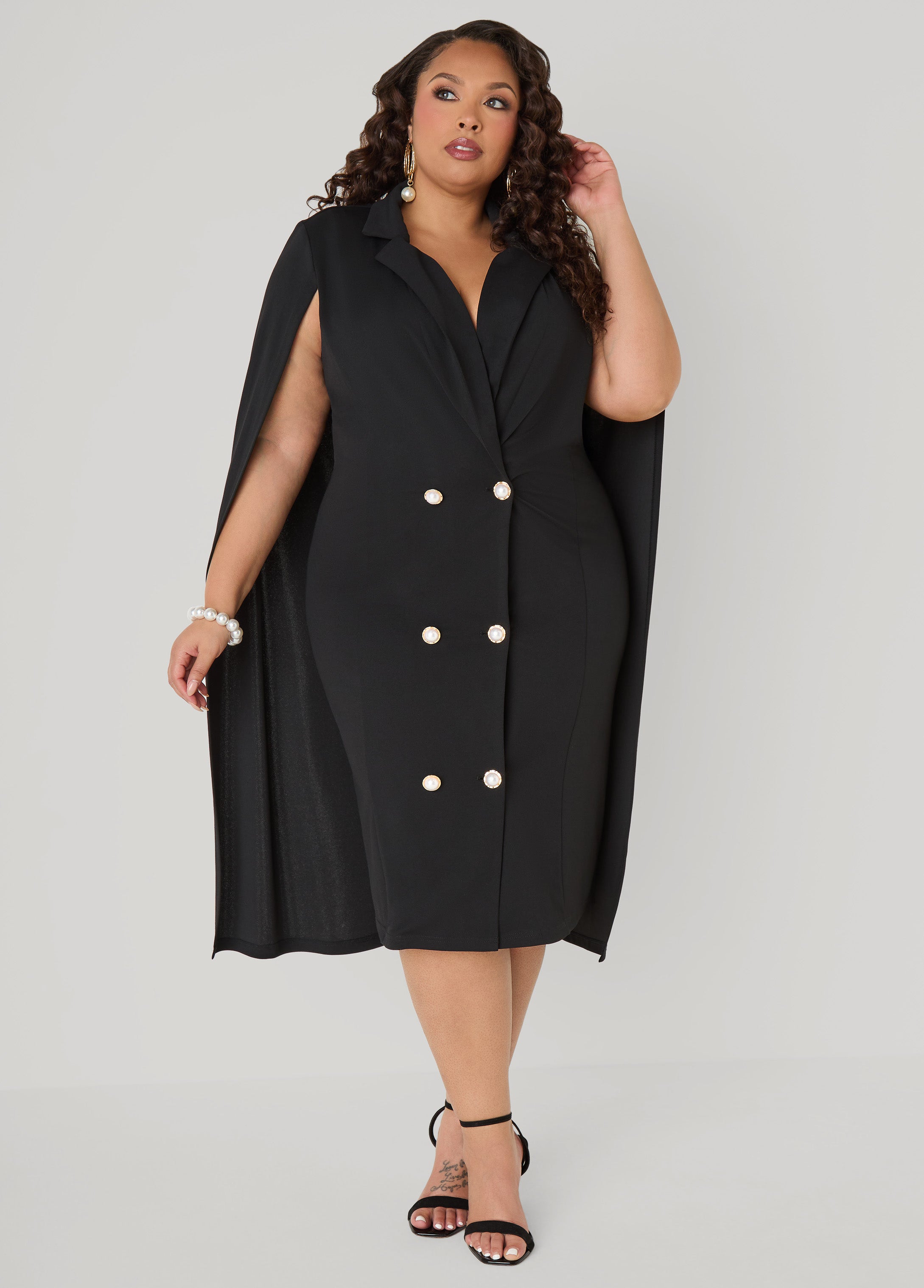 Caped Blazer Dress