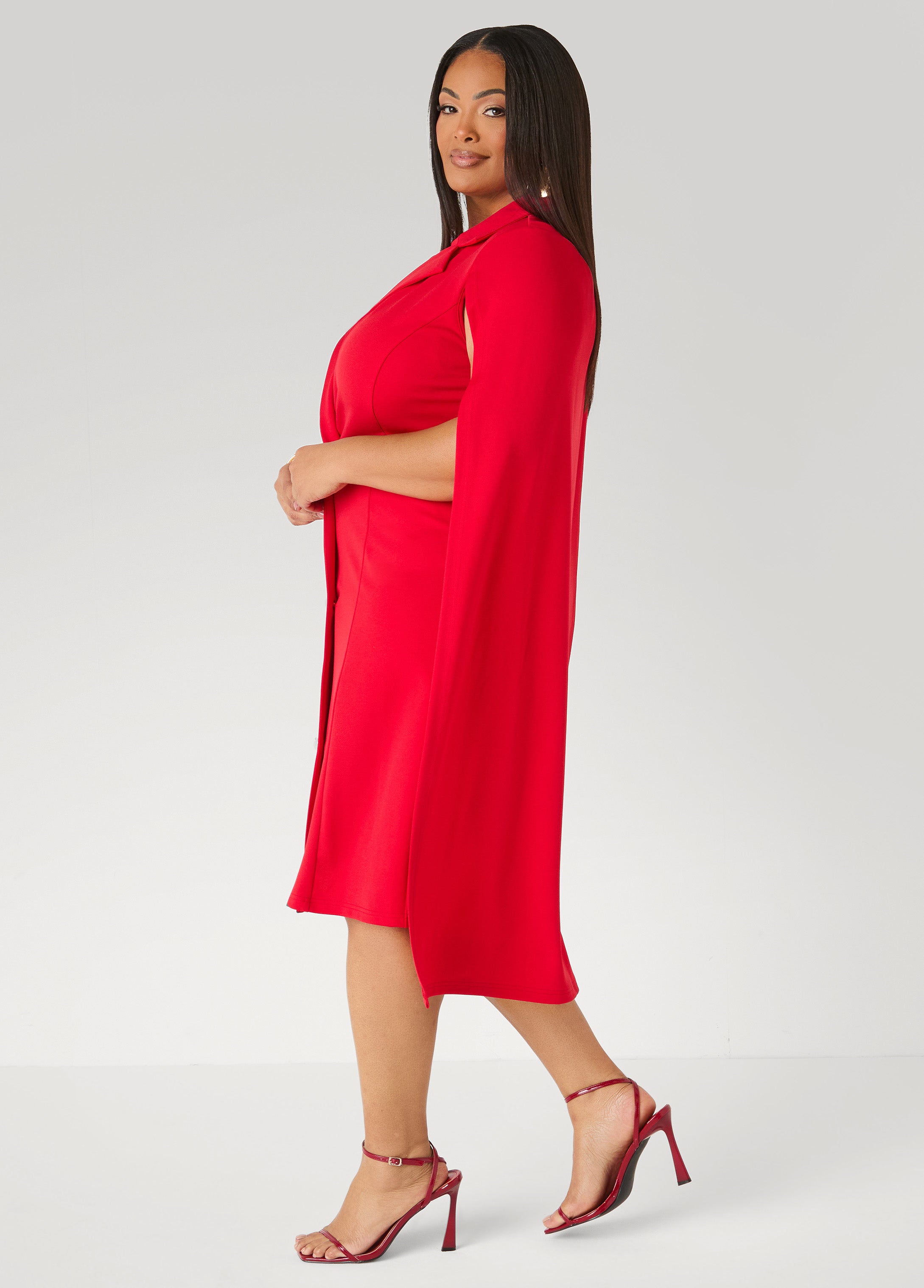 Cape Effect Blazer Dress