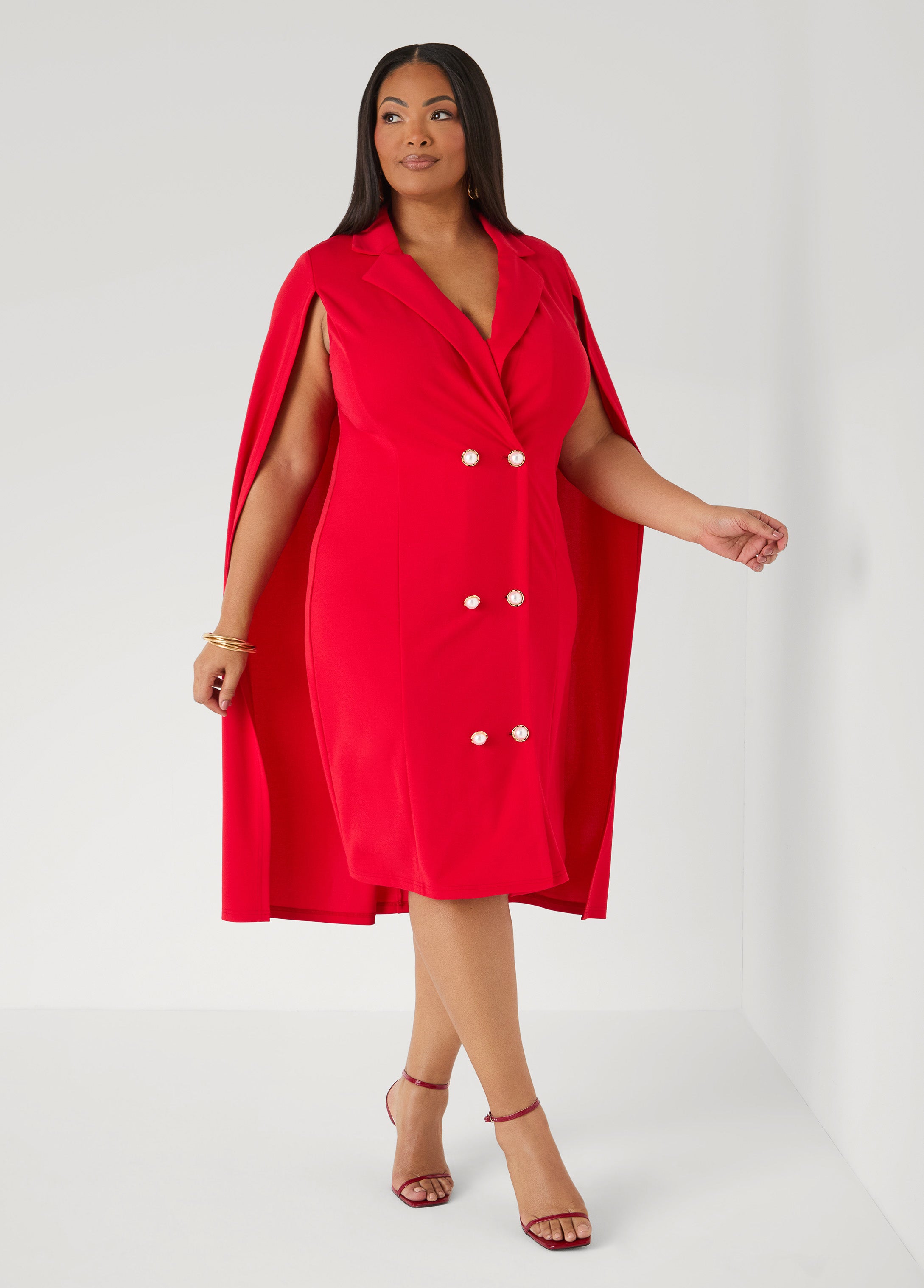 Cape Effect Blazer Dress