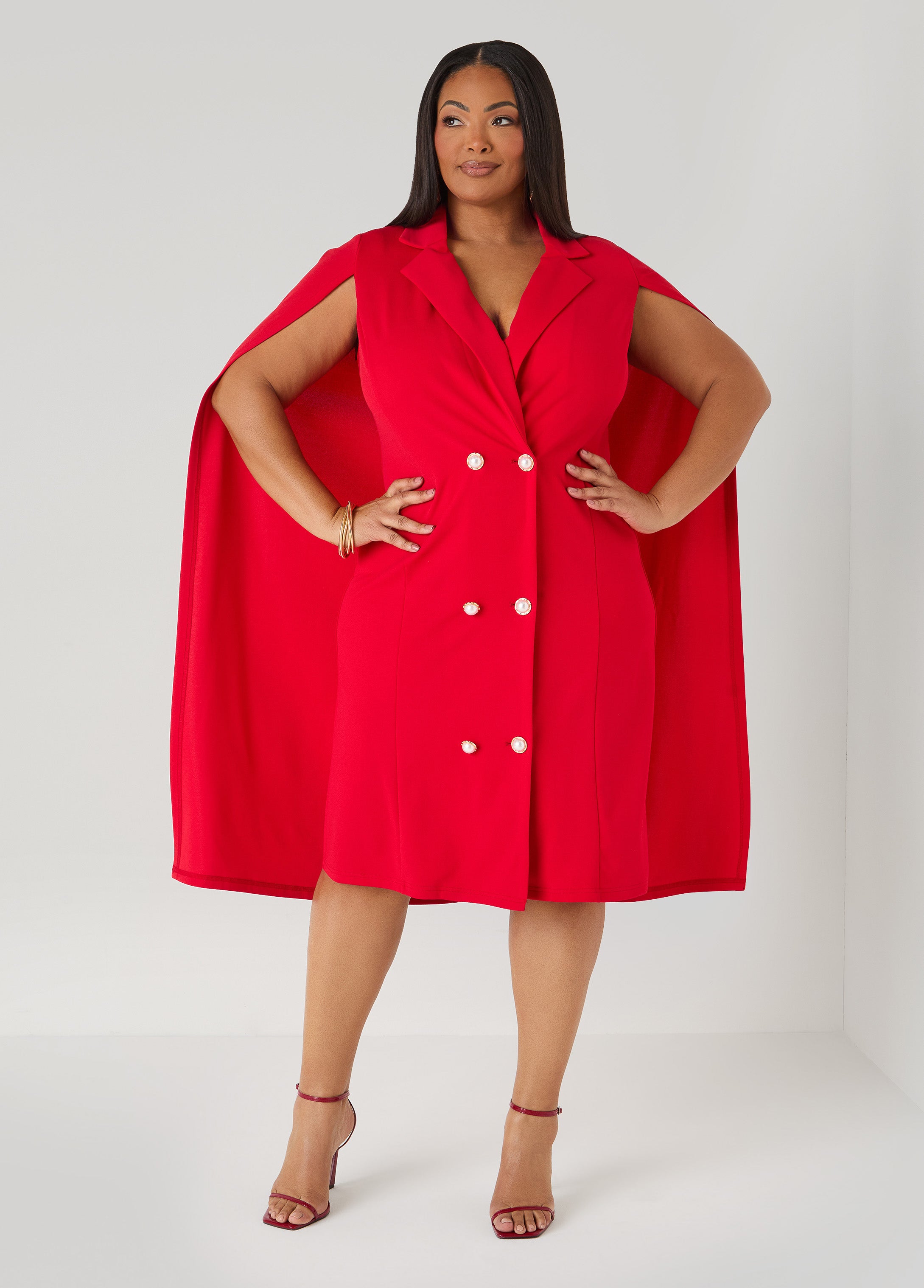 Cape Effect Blazer Dress