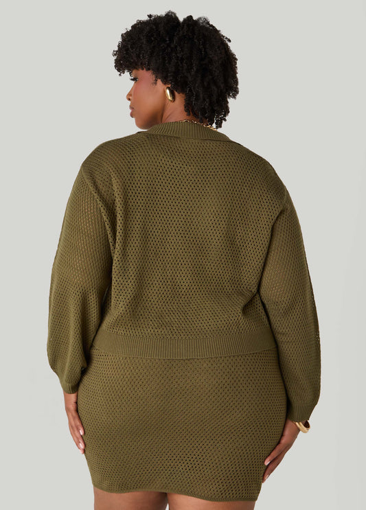 Zip Front Crochet Cardigan