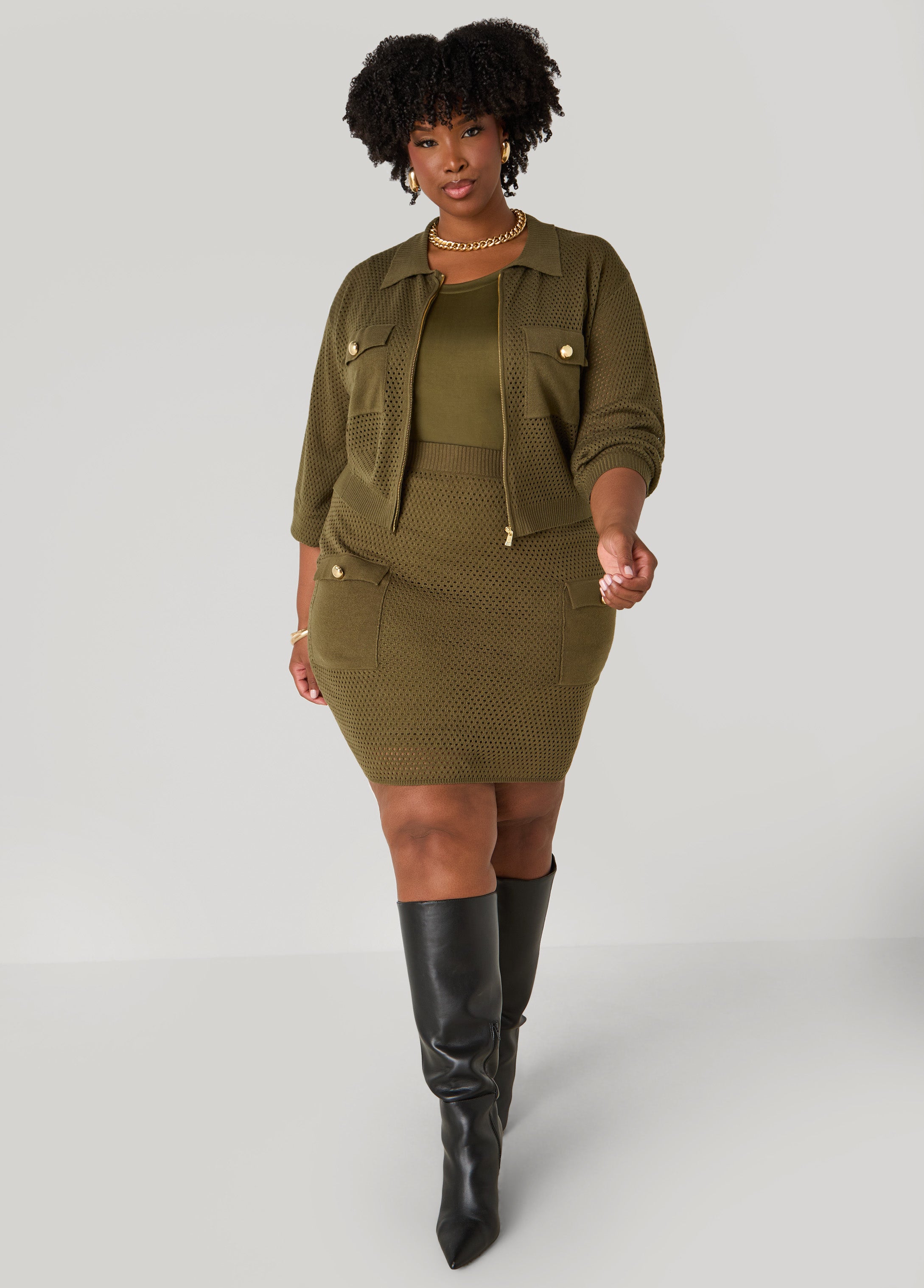 Plus Size Crochet Mini Skirt