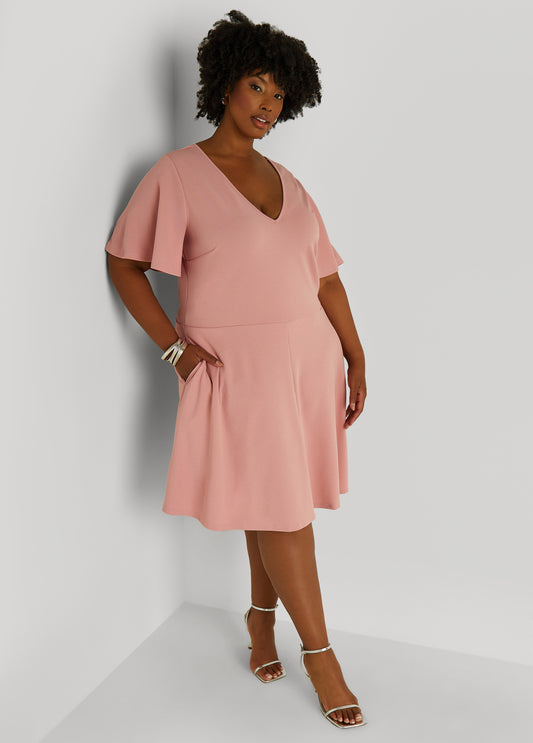 Flutter Sleeve A Line Dress