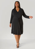 Ruffled Faux Wrap Dress