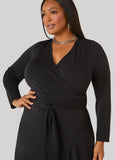 Ruffled Faux Wrap Dress