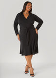 Ruffled Faux Wrap Dress