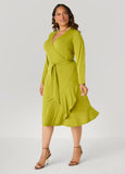 Ruffled Faux Wrap Dress