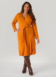 Ruffled Faux Wrap Dress