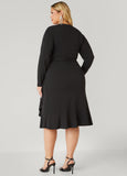 Belted Faux Wrap Dress