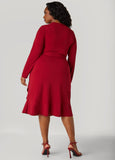 Belted Faux Wrap Dress