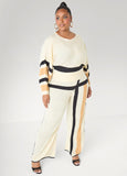 Plus Size Striped Pants Plus Size Intarsia Wide Leg Pants Matching Set
