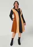 Cutout Colorblock A Line Dress