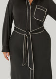 Belted Knit Shirtdress