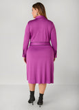 Belted Stretch Knit Shirtdress
