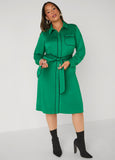 Plus Size Belted Knit Shirtdress
