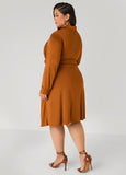 Belted Stretch Knit Shirtdress