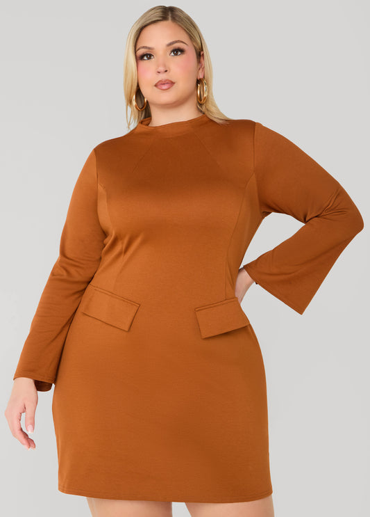 Split Bell Cuff Mini Dress