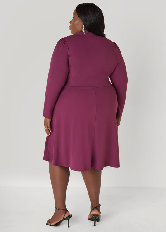 Cutout Tie Neck A Line Dress