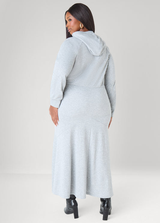 Flounced French Terry Maxi Dress