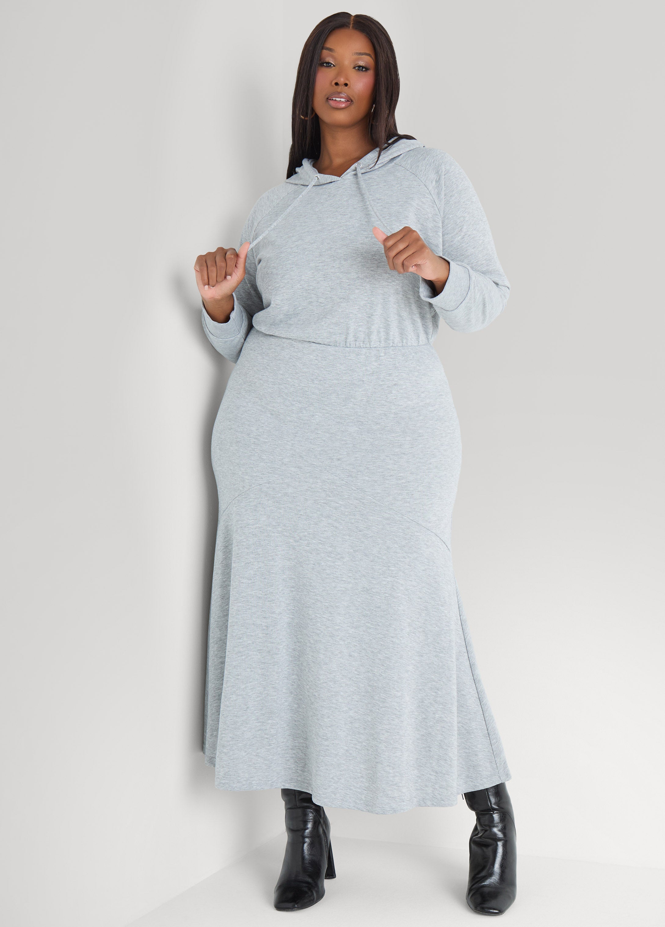 Plus Size Terry Dress T Shirt Casual Dress Sweatshirt Maxi Dress