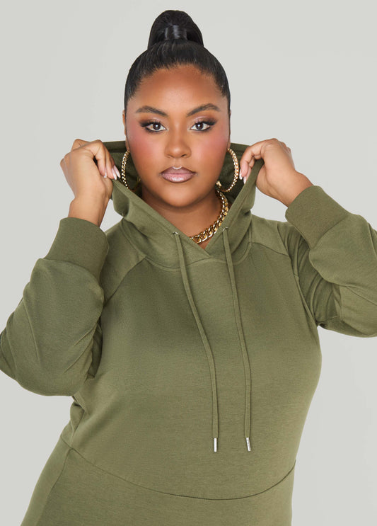 Flounced French Terry Maxi Dress