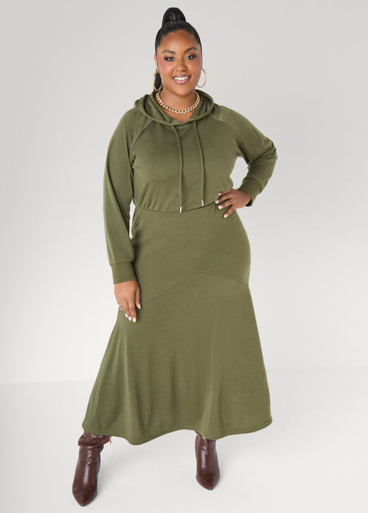 Plus Size Terry Dress T Shirt Casual Dress Sweatshirt Maxi Dress