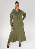 Plus Size Terry Dress T Shirt Casual Dress Sweatshirt Maxi Dress