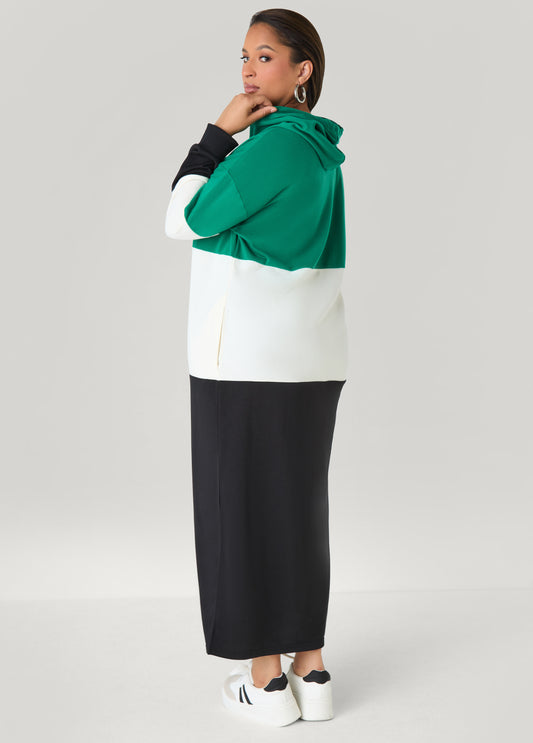Colorblock French Terry Maxi Dress