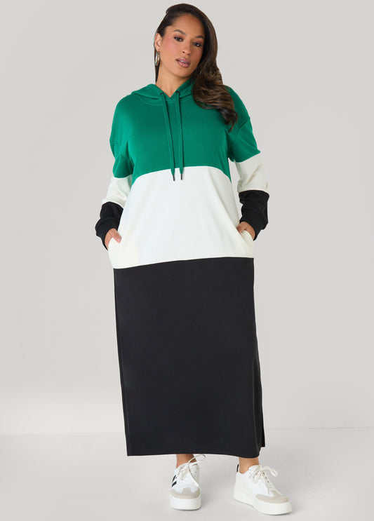 Colorblock French Terry Maxi Dress