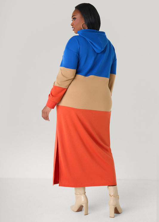 Colorblock French Terry Maxi Dress