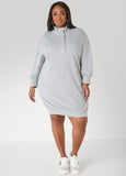Button Front Sweatshirt Dress