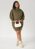 Button Front Sweatshirt Dress