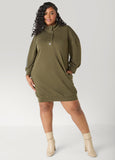 Button Front Sweatshirt Dress