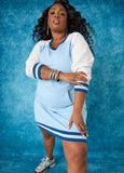 Plus Size Two Tone Sneaker Dress Casual Everyday Terry T Shirt Dress