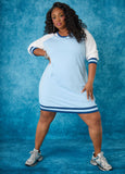 Plus Size Two Tone Sneaker Dress Casual Everyday Terry T Shirt Dress