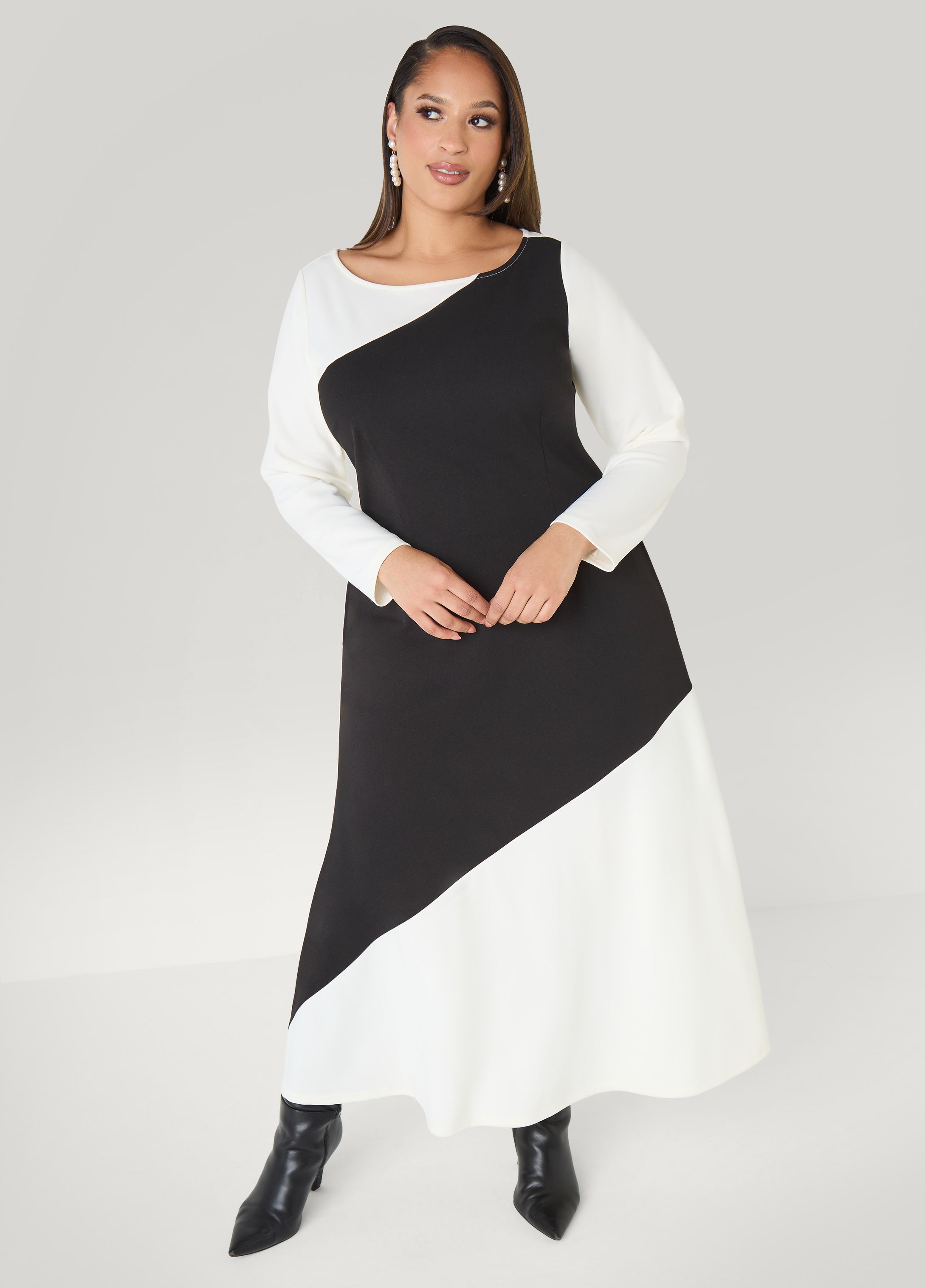 Two Tone Maxi A Line Dress