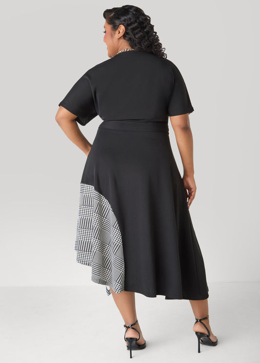 Printed Paneled A Line Dress