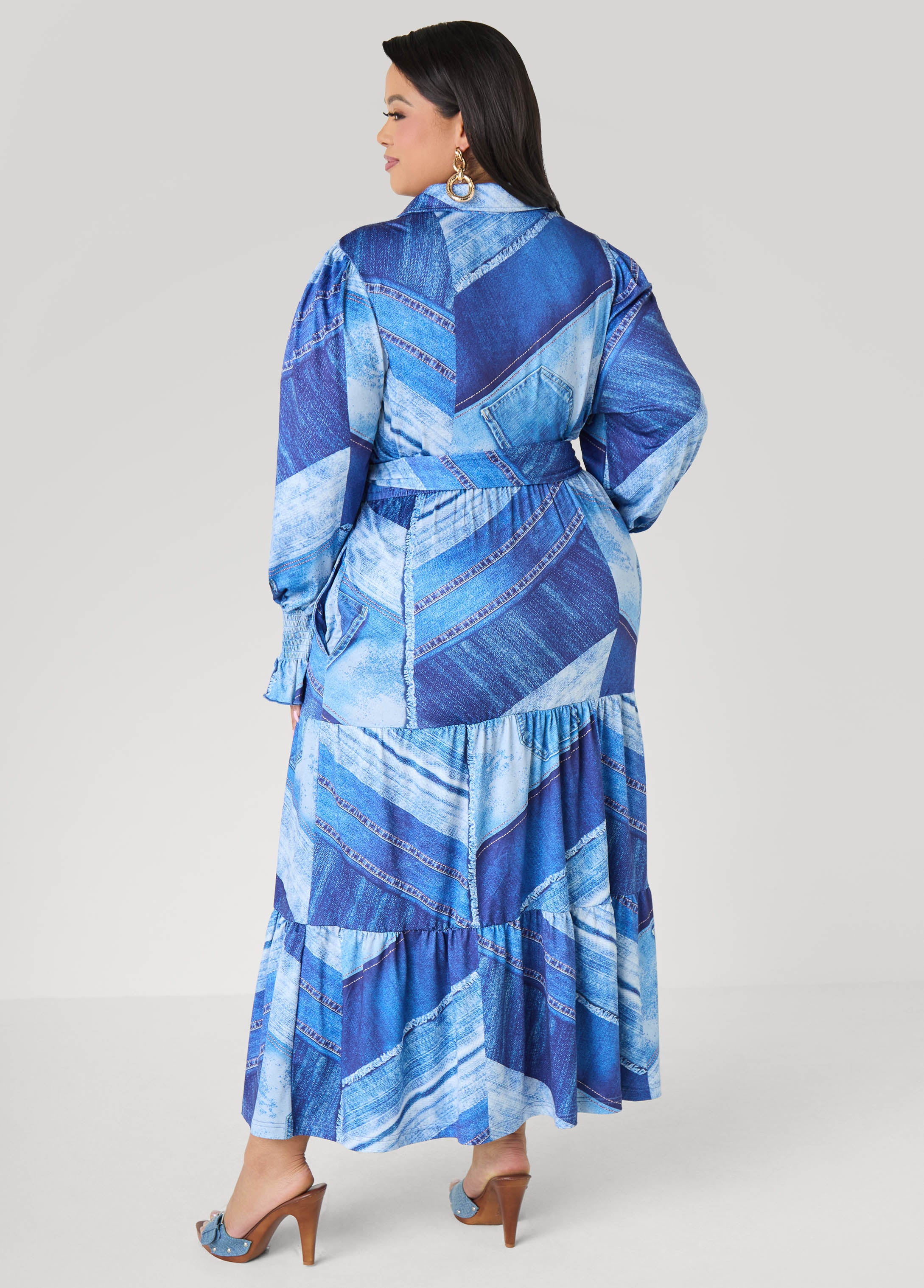 Tall Patchwork Denim Print Maxi Dress – Ashley Stewart Tall Patchwork Denim Print Maxi Dress – Ashley Stewart
