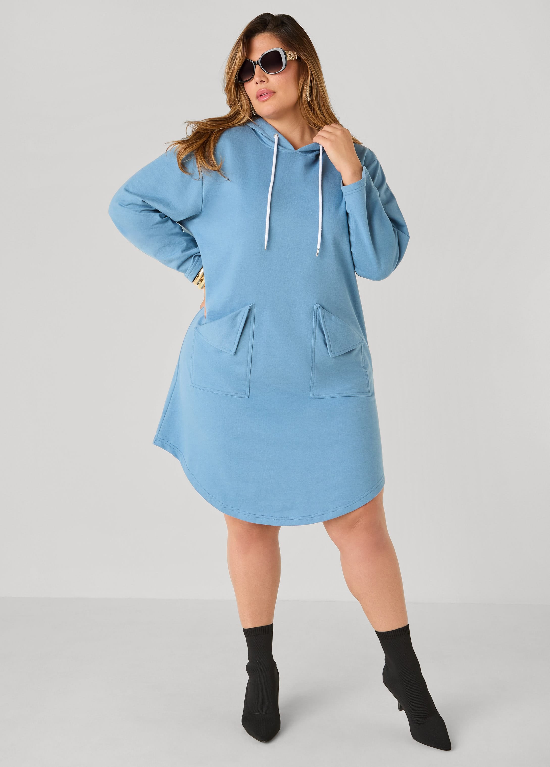 Hooded French Terry Sneaker Dress