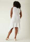 Asymmetric Flounced Sheath Dress