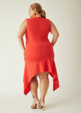 Asymmetric Flounced Sheath Dress