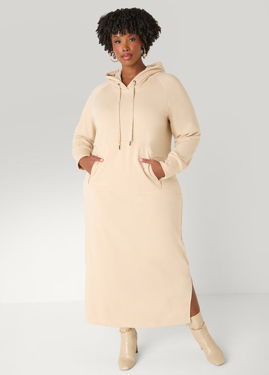 Plus Size French Terry Hooded Maxi Dress