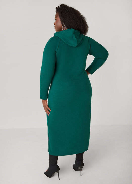 Hooded French Terry Maxi Dress