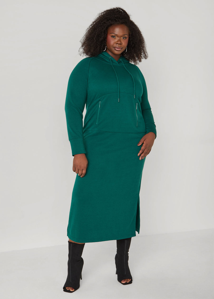 Hooded French Terry Maxi Dress