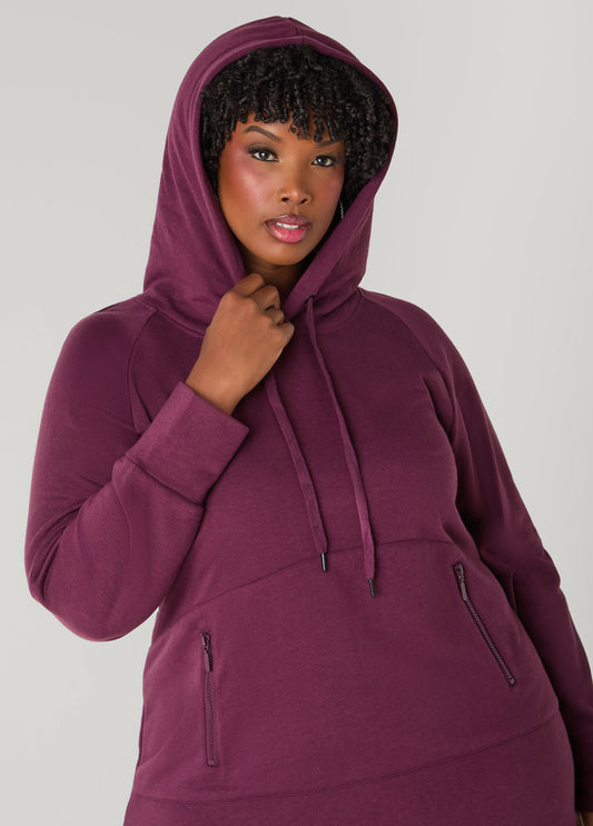 Hooded French Terry Maxi Dress