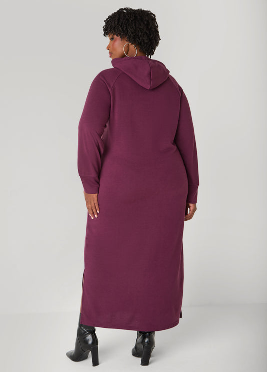 Hooded French Terry Maxi Dress